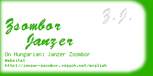 zsombor janzer business card